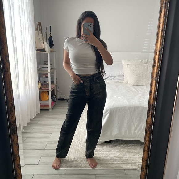 Free People x We The Free CRVY Georgine Foil Jeans - Picture 1 of 6
